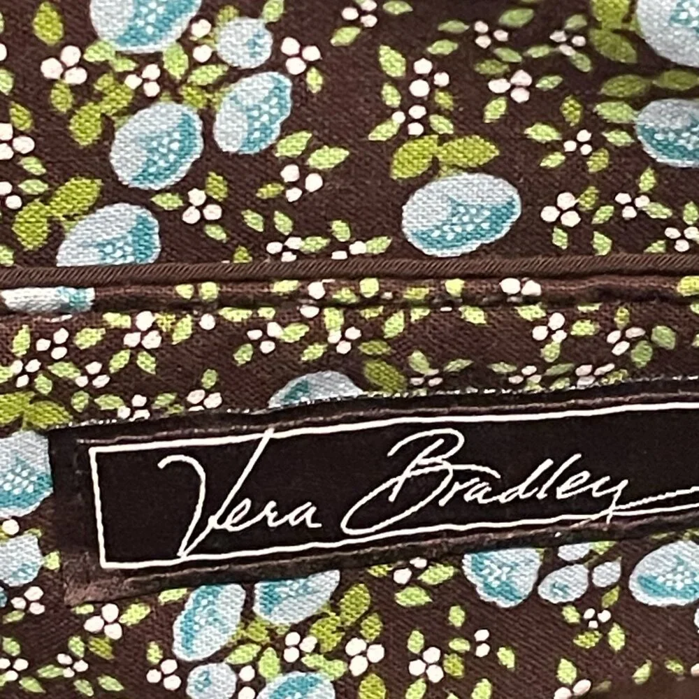 VERA BRADLEY Quilted Microfiber Attache Briefcase/Laptop Messenger Bag Brown
